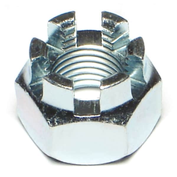 Midwest Fastener 12mm-1.25 Zinc Plated Class 8 Steel Extra Fine Thread Castle Nuts 6PK 76231 - main
